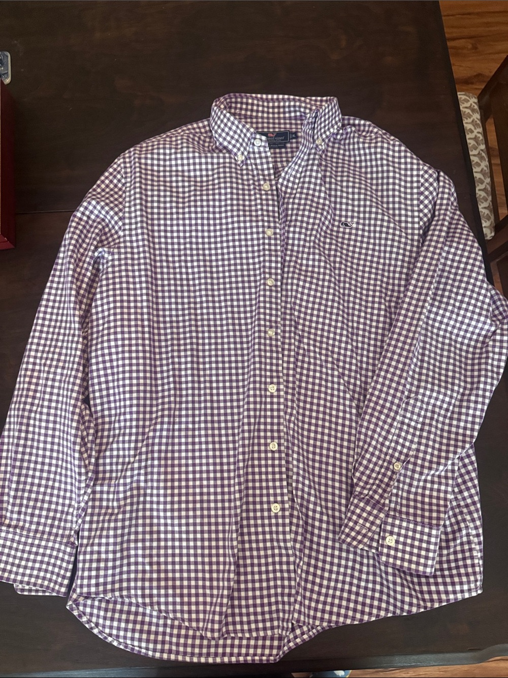 Vineyard Vines Purple Gingham Button-Down Shirt
